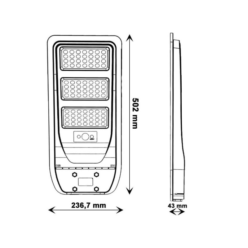 Farola LED Solar 150W IP65 Sensor PIR 5700K