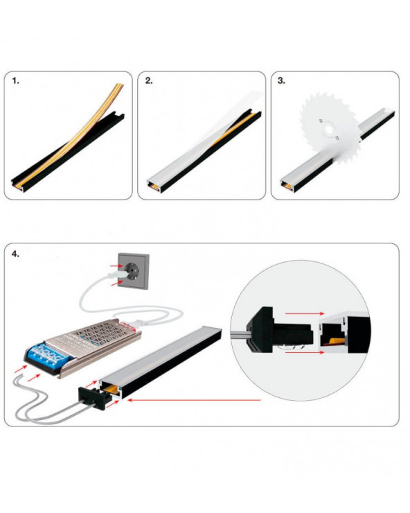 Luminaria lineal LED 2 Metros