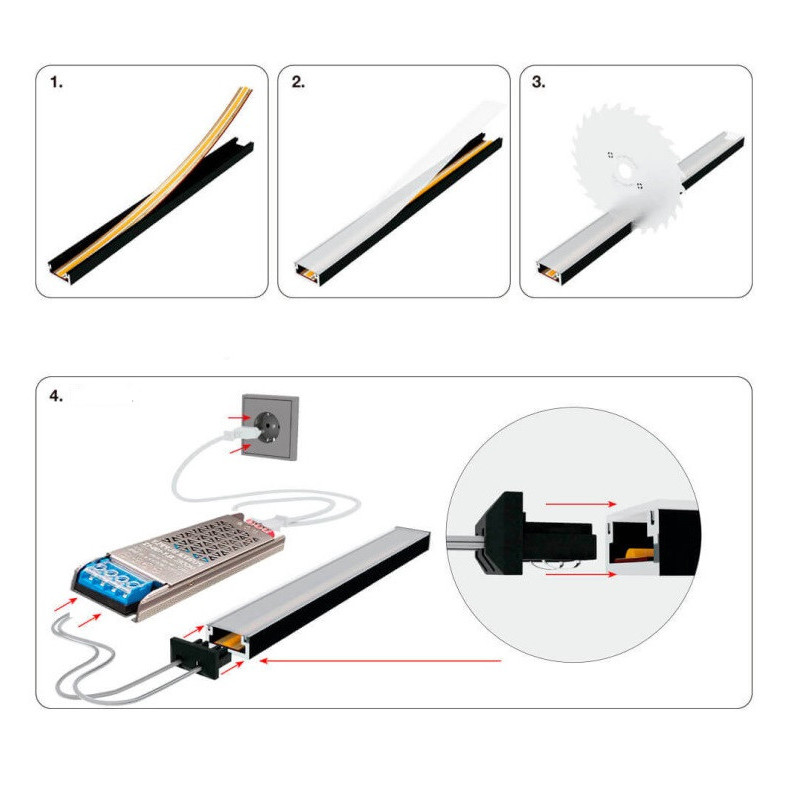 Luminaria lineal LED 2 Metros