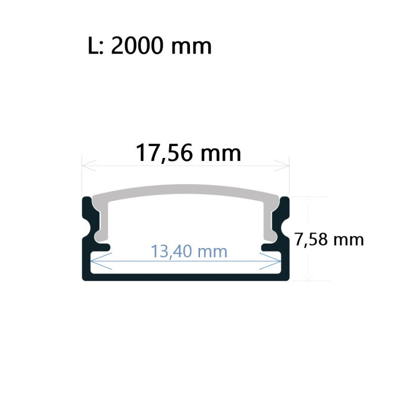Luminaria lineal LED 2 Metros 20W