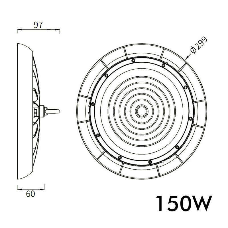 Campana Industrial LED 150W CCT IP65 Chip Lumileds