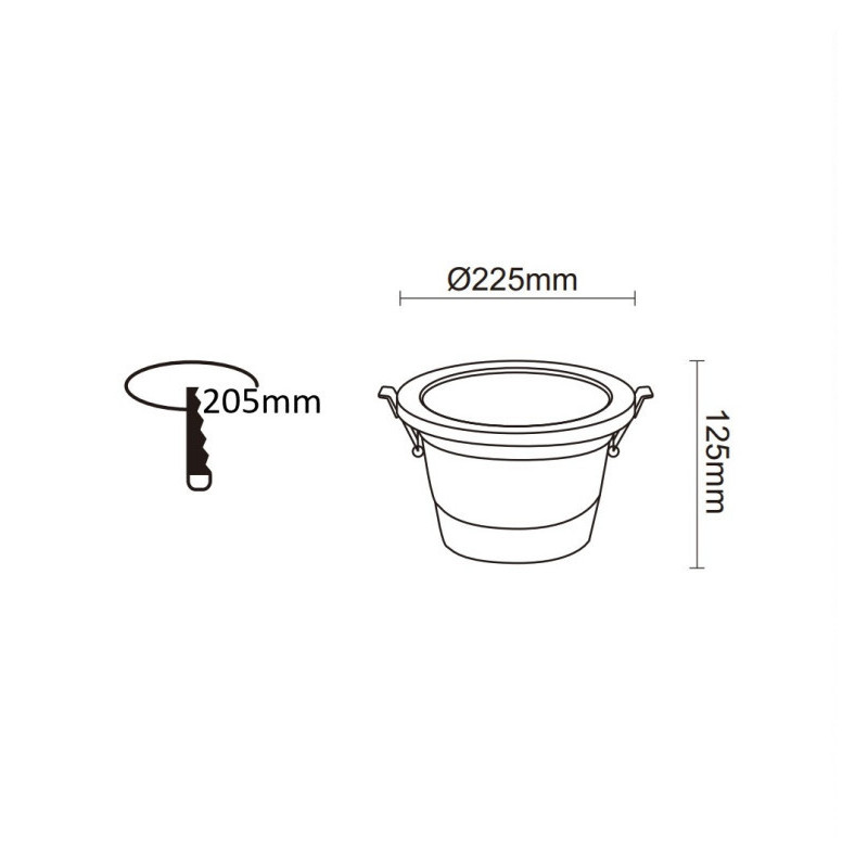 Foco Downlight LED Circular 60W Potencia y color seleccionable 3CCT CRI+92 IP65