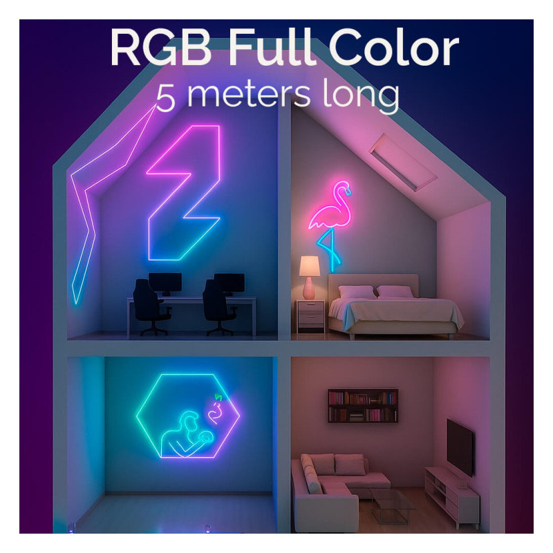 Neón LED Flexible RGB SMART 5M IP67 Control Remoto + APP