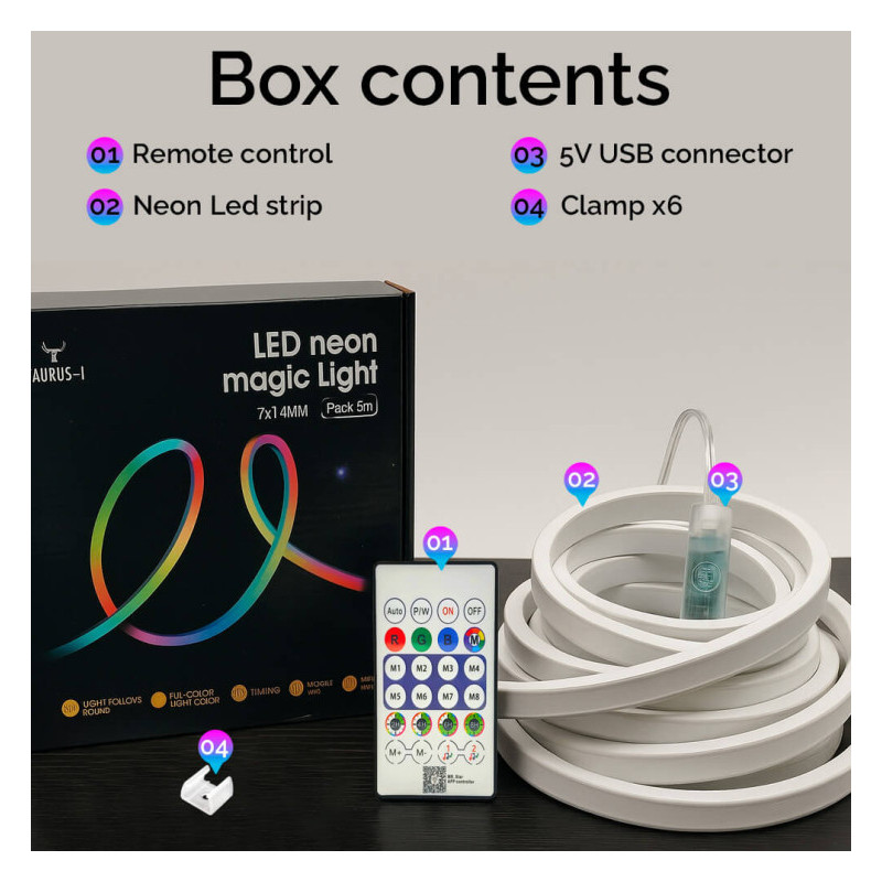 Neón LED Flexible RGB SMART 5M IP67 Control Remoto + APP