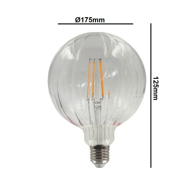Bombilla LED Filamento Decorativa Esferica 6W E27 Ambar