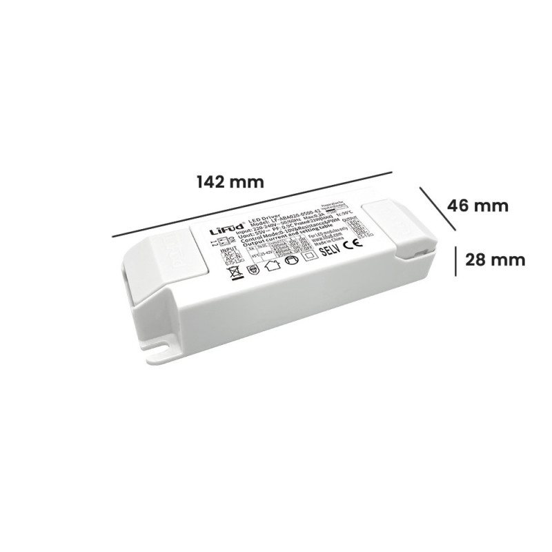 Driver Hasta 30W Lifud Regulable 0-10V 25-42V DC 500-750mA IP20