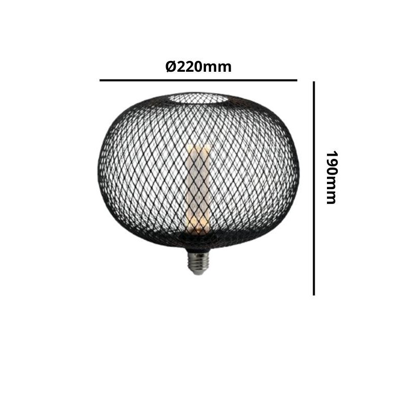 Bombilla LED 4W Metal Negro E27 Ø220mm