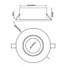 Aro Redondo Orientable Blanco y negro para  GU10 MR16  Ø85mm Aluminio