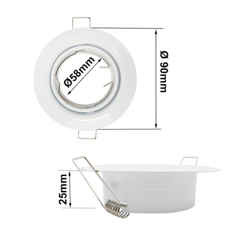 Aro Redondo Blanco Slim Orientable para dicroica LED GU10 MR16
