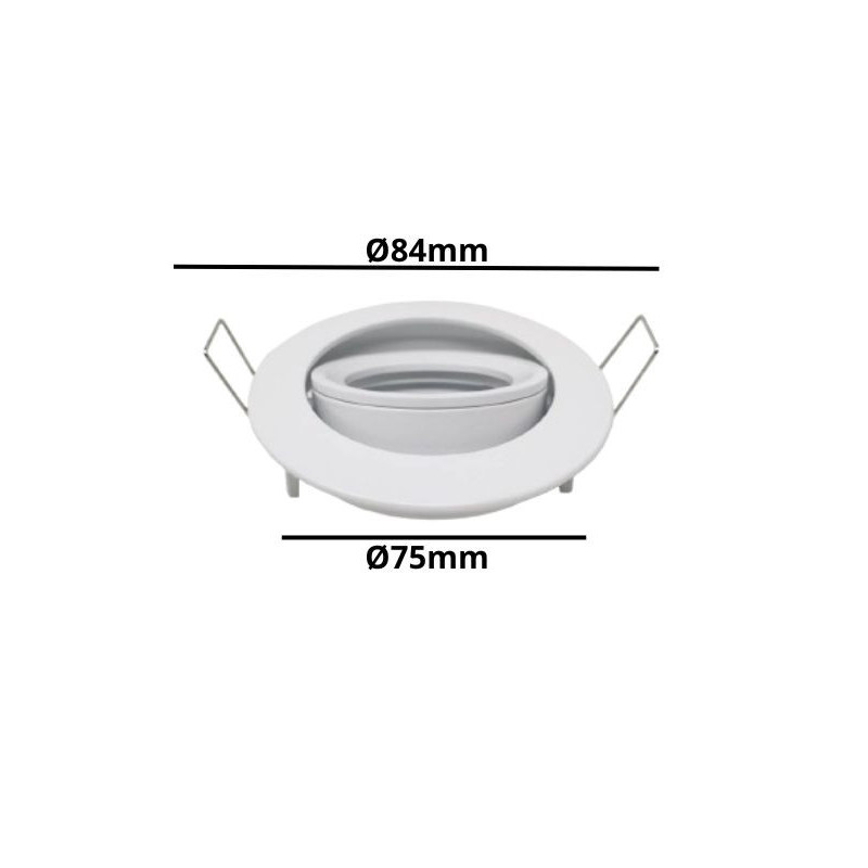 Aro Redondo Blanco Orientable para dicroica LED GU10 MR16