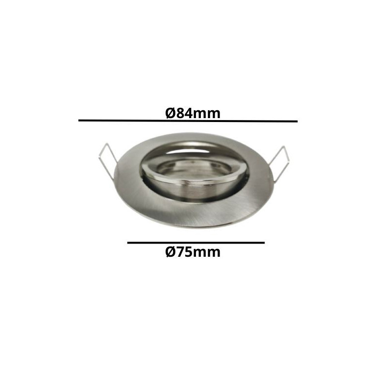 Aro Redondo Acero Orientable para dicroica LED GU10 MR16