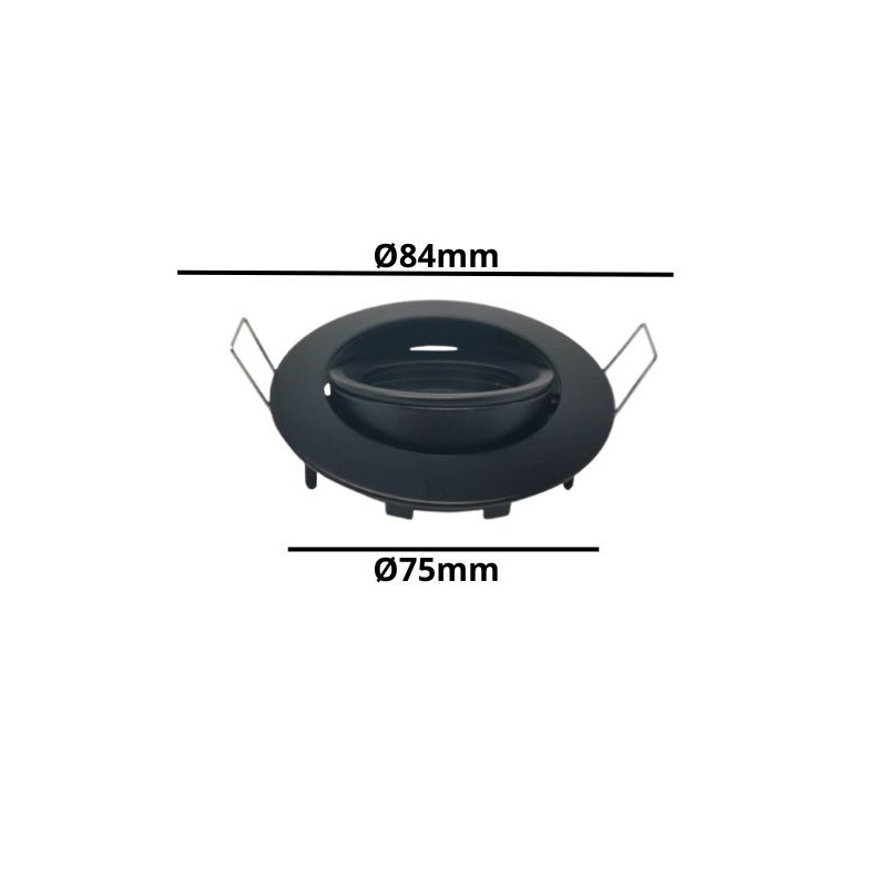 Aro Redondo Negro Mate Orientable para dicroica LED GU10 MR16