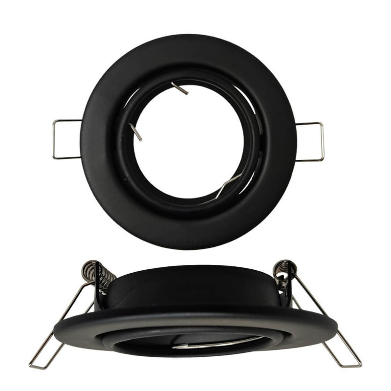 Aro Redondo Negro Orientable para dicroica LED GU10 MR16