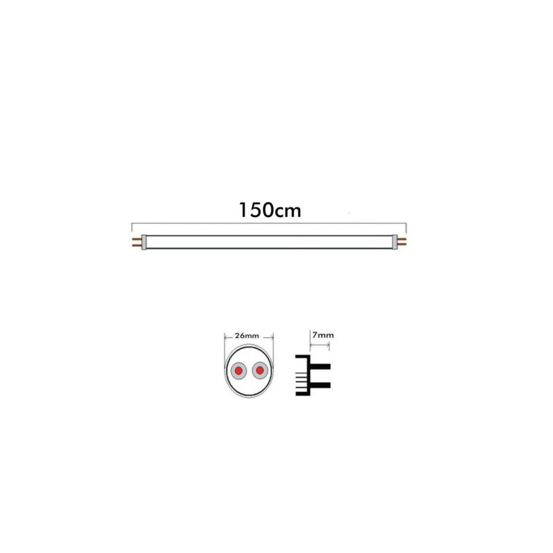Pack 10 Tubo LED 20W Cristal 150cm - ALTA LUMINOSIDAD - OSRAM CHIP- 3 Años de garantía