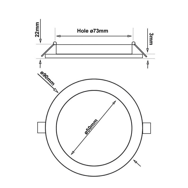 Placa Downlight LED Circular 6W Acero Color seleccionable OSRAM CHIP