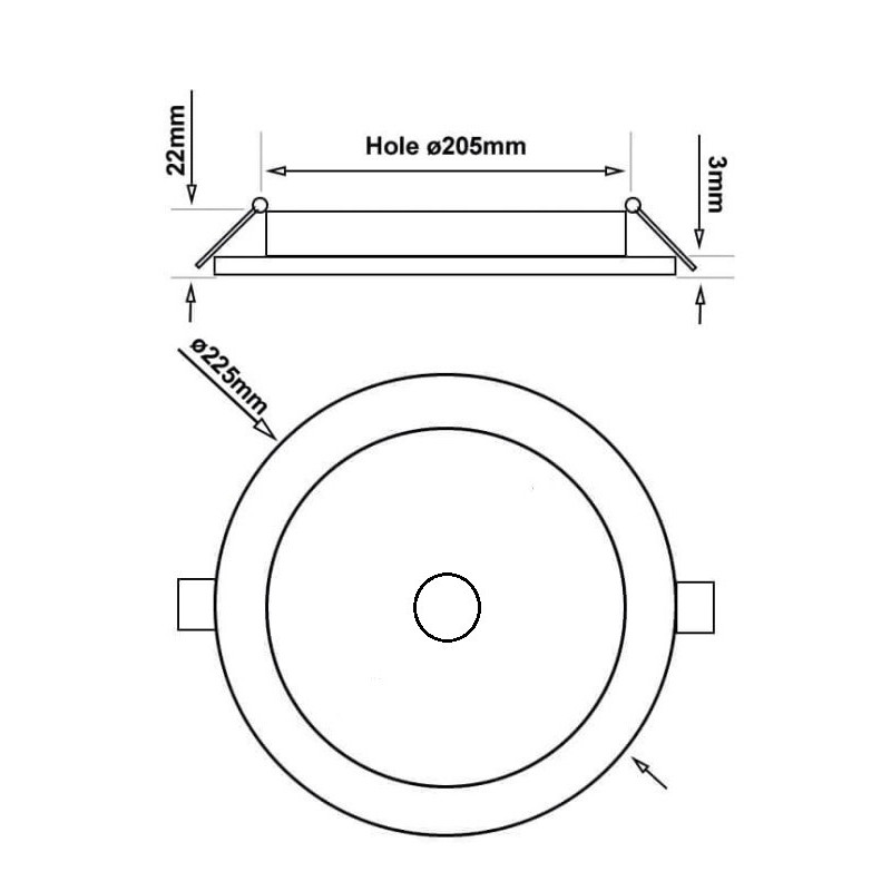 Placa LED Circular Color y Potencia seleccionable 24W - 22W- 20W -18W Osram Chip con Detector de Movimiento