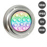 Lámpara LED RGB Sumergible 18W 12V IP68 Acero Inoxidable 316