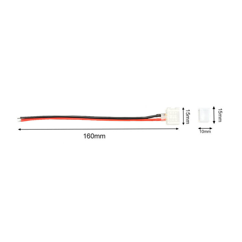 Conector a presión para Neón LED 6x12mm 24V + Tapa Final