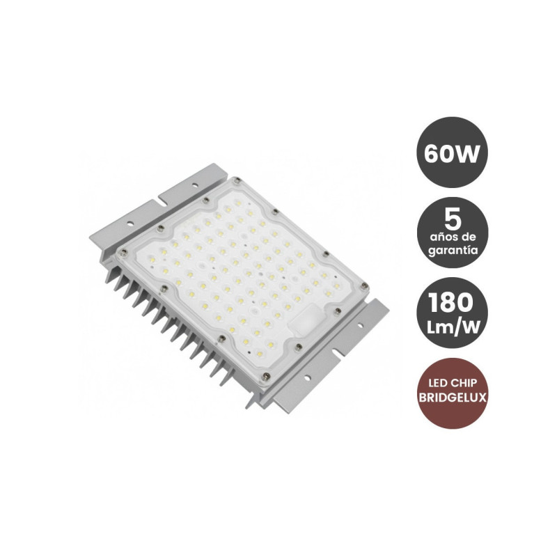 Módulo Óptico LED 60W SMD3030 Bridgelux 180Lm/W Driver Alta Luminosidad  Simétrico 140ºx140º