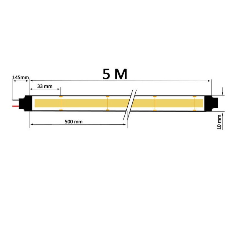 Tira LED COB 24V RGB 15W/M- 672 LED/m IP20- 3 AÑOS DE GARANTIA