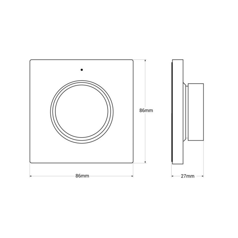 Panel Control remoto RF para Regulador LED Monocolor + CCT 2.4Ghz Negro