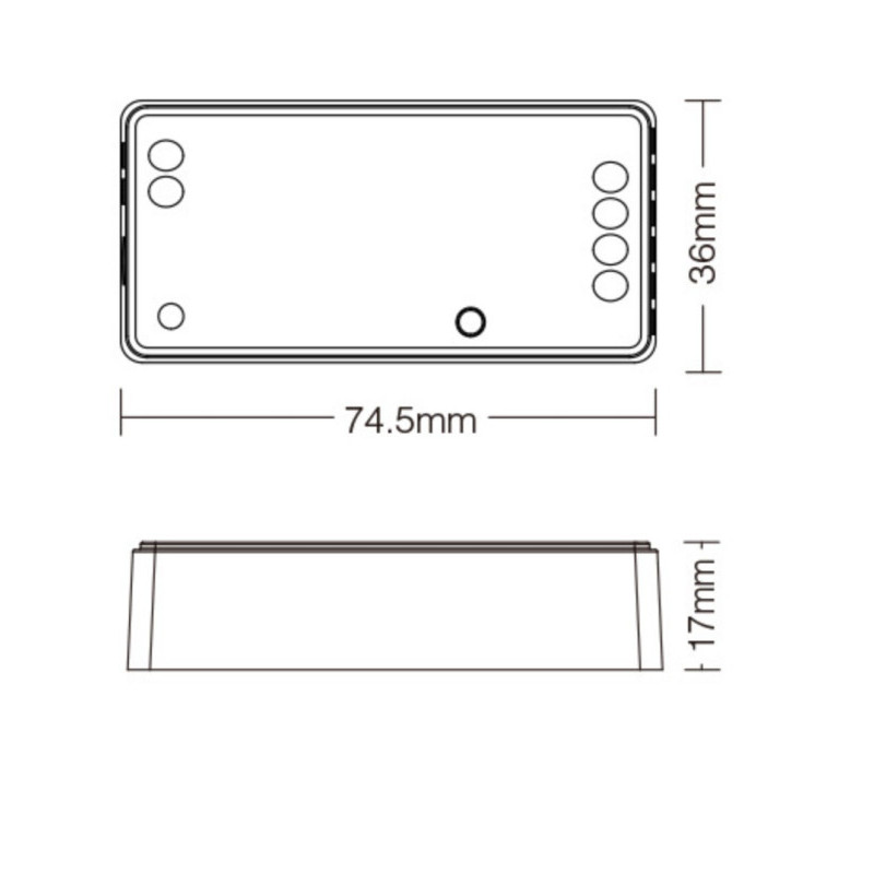 Controladora LED 3 en1 RGB + RGBW + RGBCCT RF 2,4 GHz 12-24V