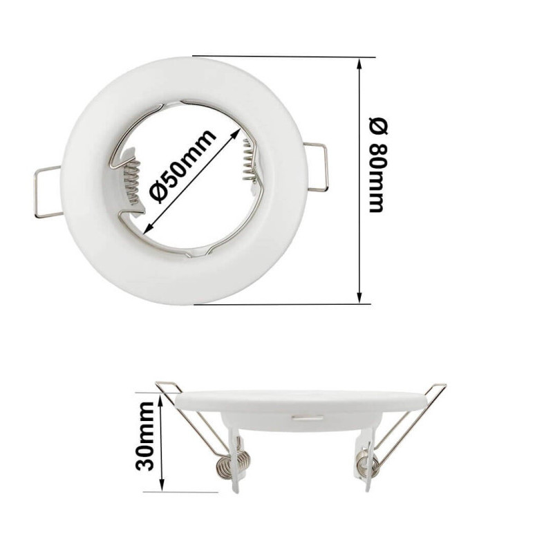 Aro Redondo Blanco Fijo para dicroica LED GU10 MR16
