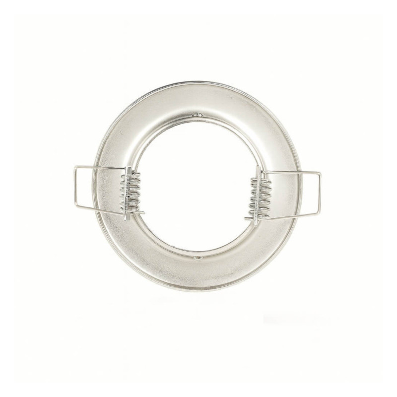 Aro Redondo Niquel Satinado Fijo para dicroica LED GU10 MR16