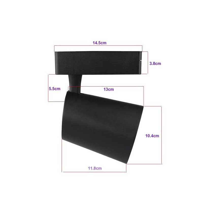 Foco LED 40W Negro para Carril Monofásico 24º- 3 Años de garantía
