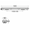 Pantalla Estanca LED 60W OSRAM CHIP 150cm IP66 SMD2835