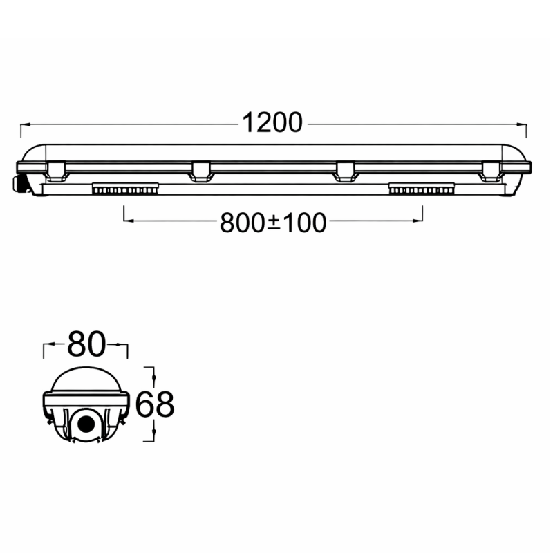 Pantalla Estanca LED 40W OSRAM CHIP 120cm IP66 SMD2835