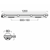 Pantalla Estanca LED 40W OSRAM CHIP 120cm IP66 SMD2835