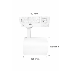 Foco LED Potencia Seleccionable 40W-38W-36W-34W y color seleccionable Blanco Carril Trifasico CRI+92 UGR13 170Lm/W