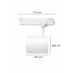 Foco LED Potencia Seleccionable 40W-38W-36W-34W y color seleccionable Blanco Carril Monofásico CRI+92 UGR13 170Lm/W