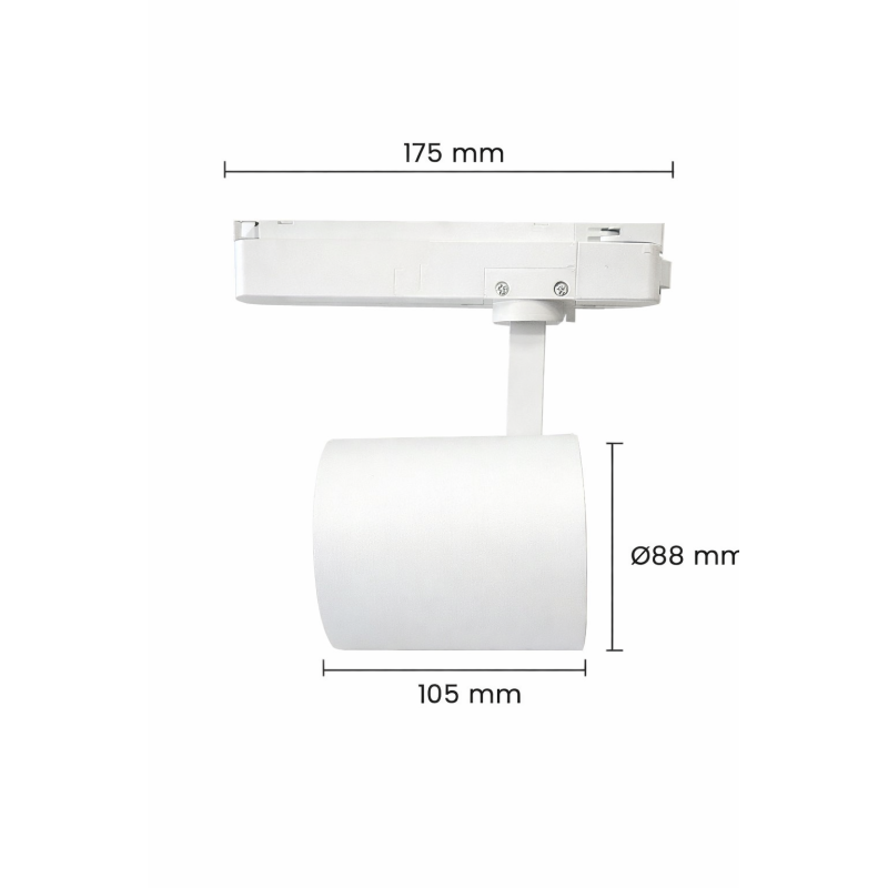 Foco LED Potencia Seleccionable 40W-38W-36W-34W y color seleccionable Blanco Carril Monofásico CRI+92 UGR13 170Lm/W