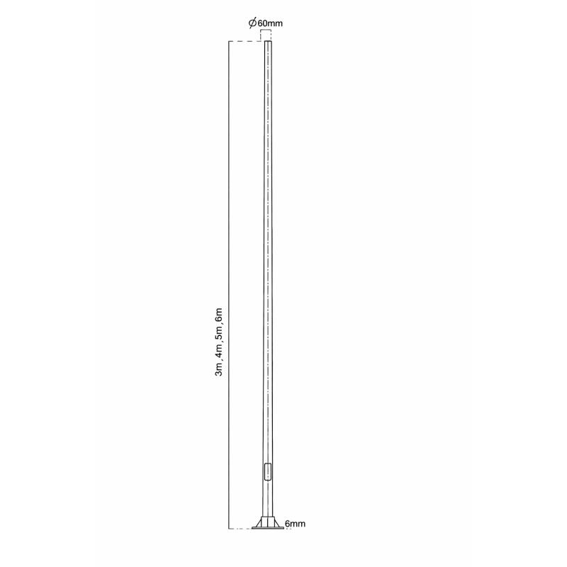 Columna Troncocónica Galvanizada Punta 60mm