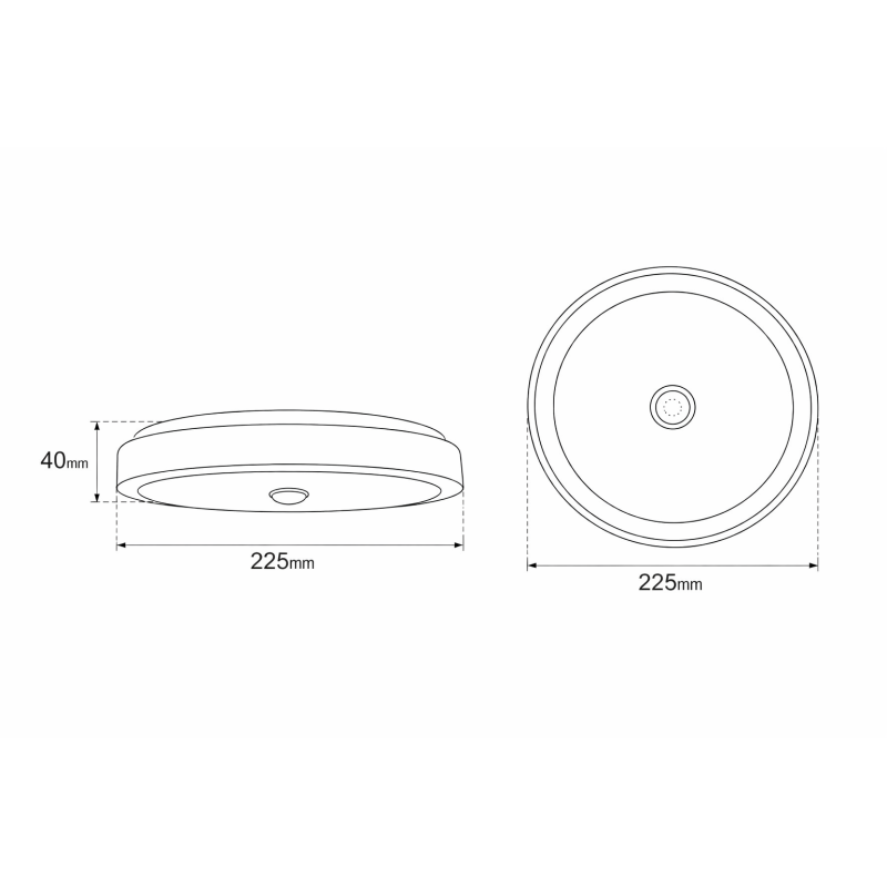 Plafón Superficie circular 20W con Detector Movimiento + Crepuscular