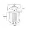 Carcasa empotrable suelo en acero IP65 para casquillo GU10 - MR16