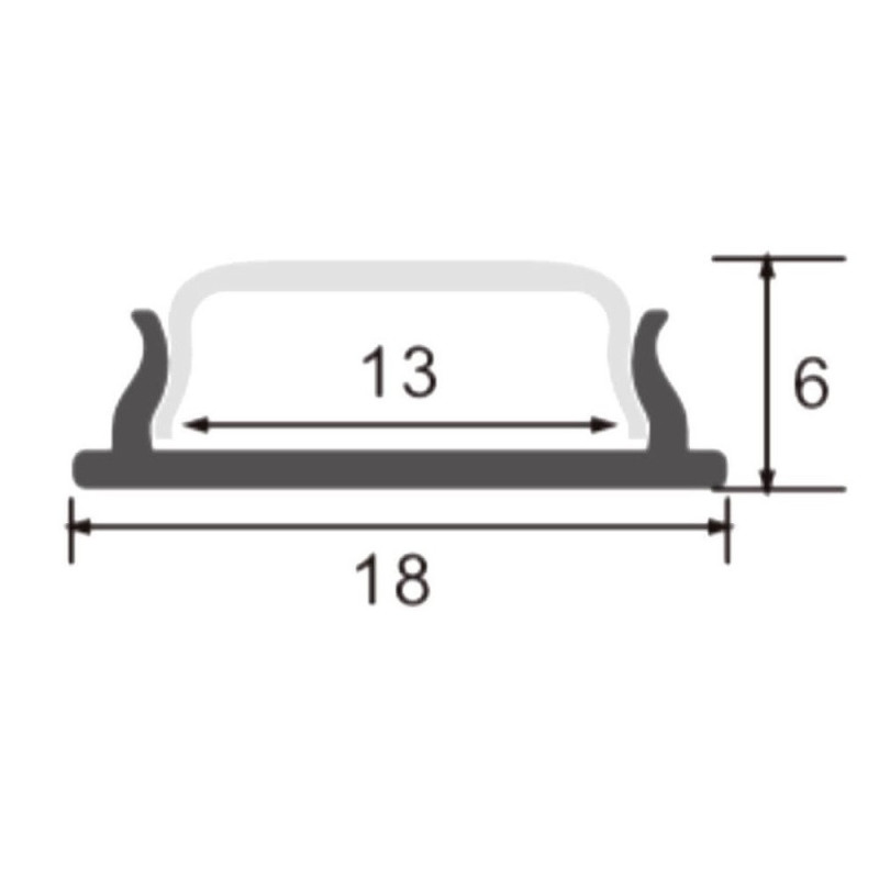 Perfil Flexible Aluminio U 2 metros