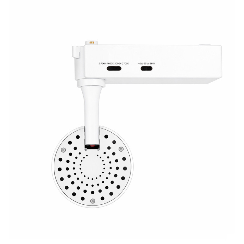 Foco LED 30W-40W Blanco Chip Bridgelux Carril Monofásico Color Seleccionable