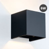 Aplique LED 6W Aluminio NEGRO Doble Luz IP54