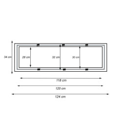 Marco para empotrar Panel LED de 120x30 cm color Blanco