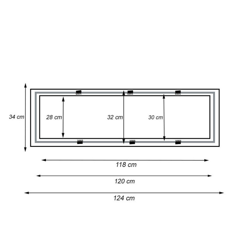 Marco para empotrar Panel LED de 120x30 cm color Blanco- 3 AÑOS DE GARANTIA