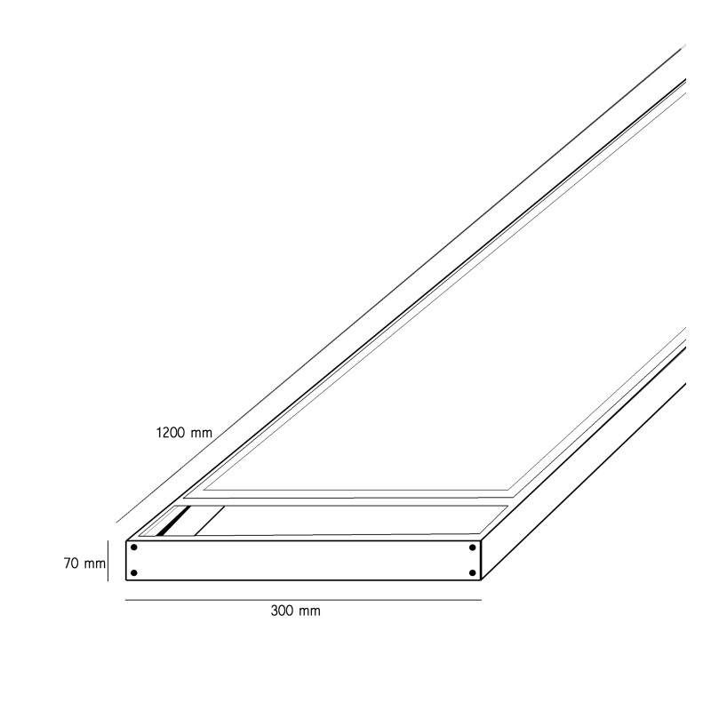Kit de superficie Panel 120x30 blanco. Iluminación Led Profesional