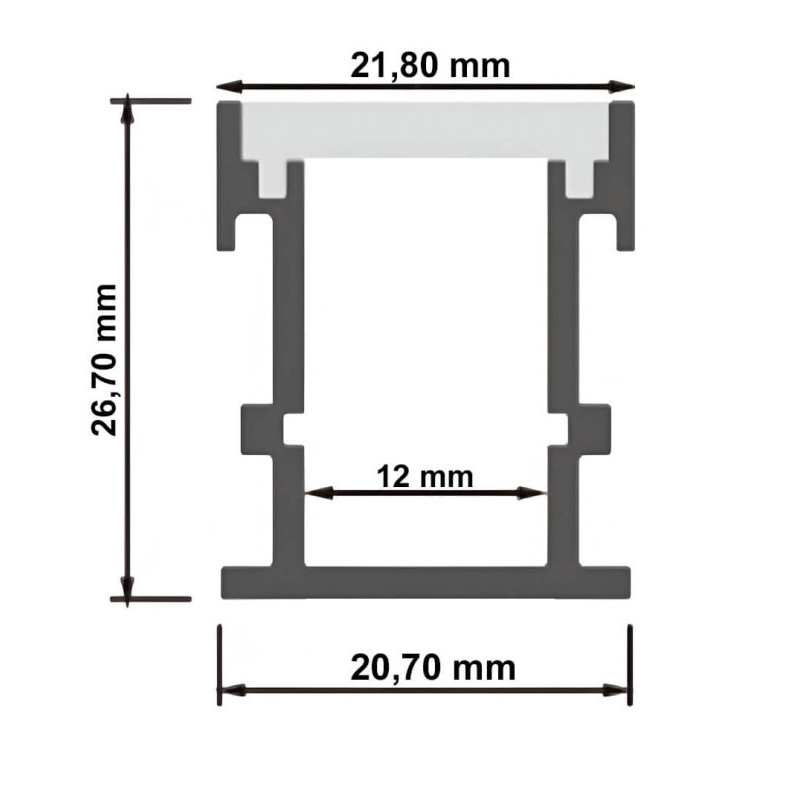 Perfil de Aluminio Modelo SUELO - 2 Metros