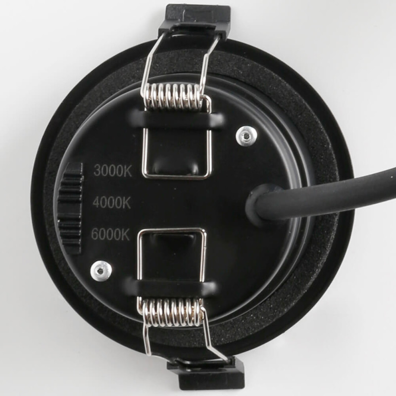 Foco empotrable LED 8W Ignífugo Regulable TRIAC 3CCT IP65 36º Negro