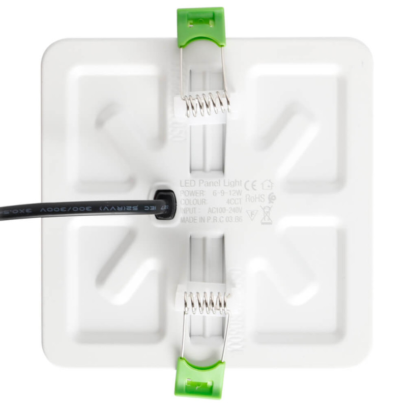 Downlight LED Cuadrado 6W-9W-12W 4CCT Ajustable 50-100mm Blanco CRI92