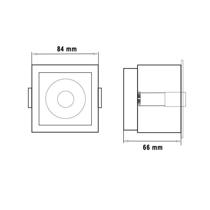Empotrable LED CCT cuadrado blanco 5W-8W-12W Bridgelux UGR11