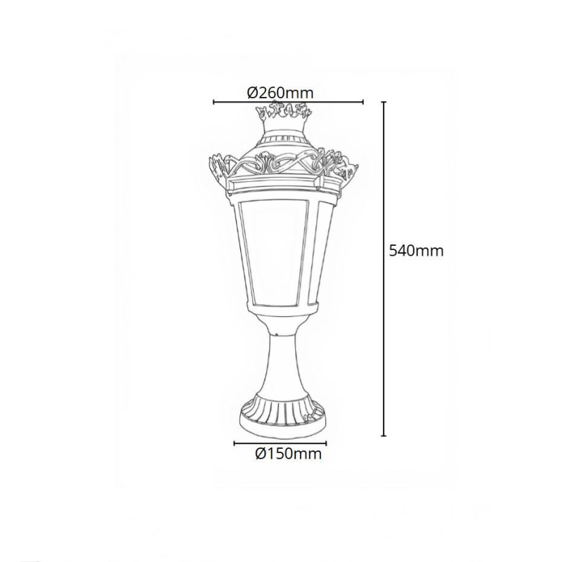Farol aluminio sobre muro para Lámpara LED E27