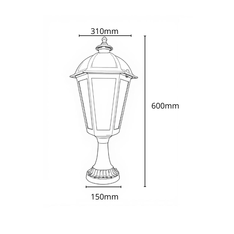 Farol aluminio sobre muro para Lámpara LED E27